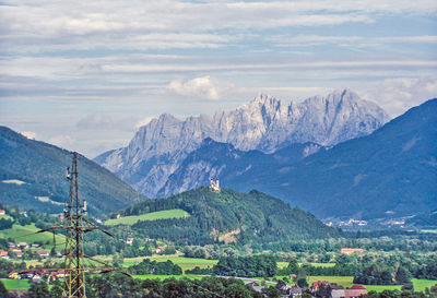 Scenic view of mountains against sky