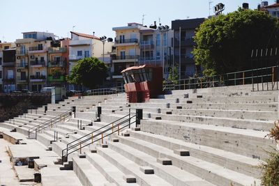 High angle view of buildings in city