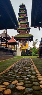 View of temple building against sky