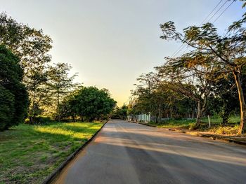 Road amidst trees against sky