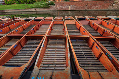 High angle view of empty staircase