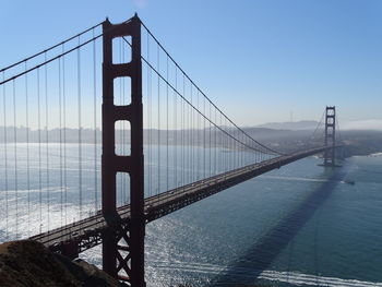 View of suspension bridge