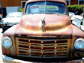 Close-up of rusty car