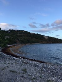 Scenic view of beach against sky