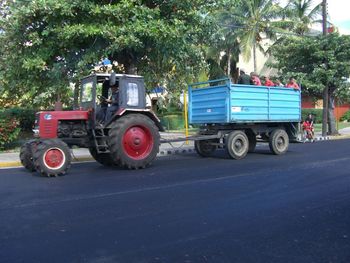 Cars parked on road