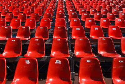 Empty seats in row