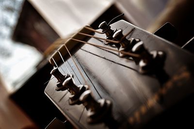 Close-up of folk guitar