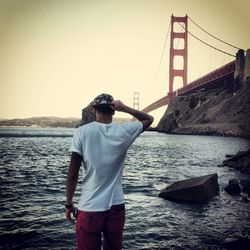 Man standing in river