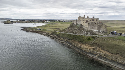 Lindisfarne castle from above