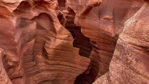 Low angle view of rock formations in a canyon