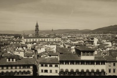 High angle view of townscape against sky