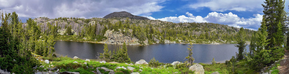 Panoramic view of lake against sky