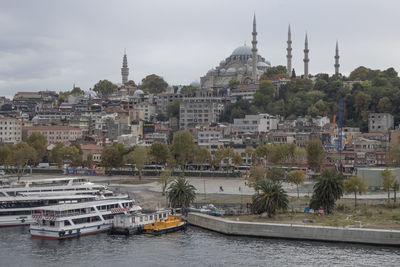 Golden horn,istanbul,turkey.september 22,2022.istanbul view from golden horn metro bridge in autumn 