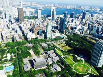 High angle view of cityscape