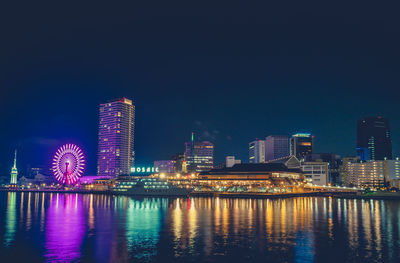 Illuminated city at night