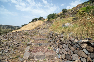 Scenic view of rocky landscape against sky