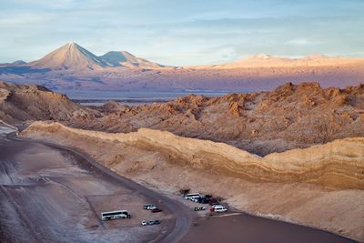 Aerial view of road passing through landscape