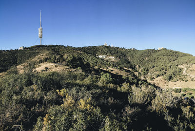 Low angle view of tower against clear sky