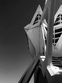 Low angle view of built structure against clear sky