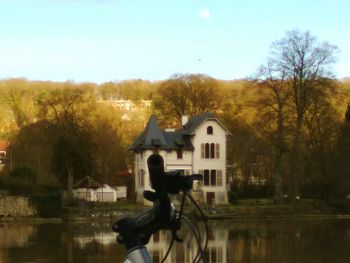 Reflection of building in water