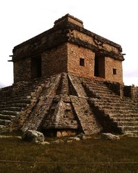 Low angle view of old ruin building