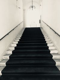 Low angle view of empty staircase in building