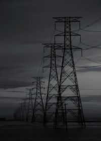 Electricity pylon at sunset