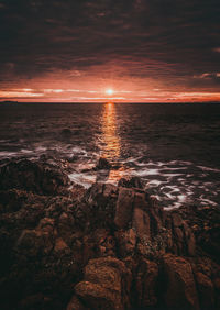 Scenic view of sea during sunset