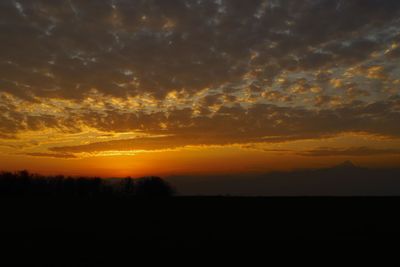 Scenic view of dramatic sky during sunset