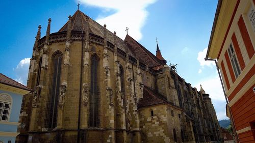 Low angle view of temple building against sky