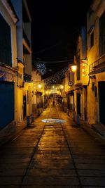 Illuminated street light at night