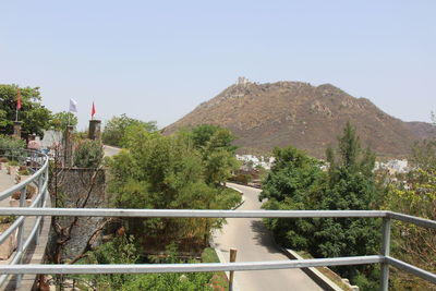 Scenic view of mountains against clear sky