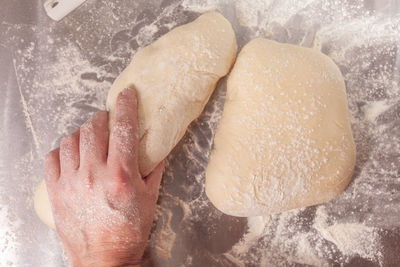 Close-up of person preparing food