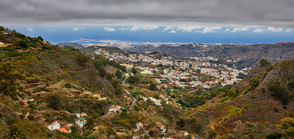 High angle view of landscape against sky