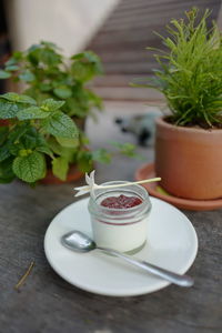 Close-up of potted plant on table