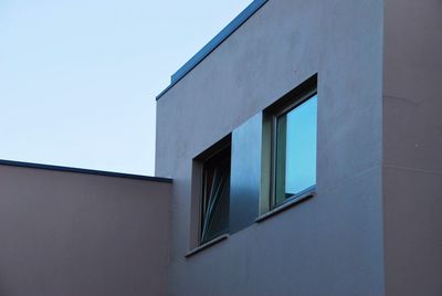 Low angle view of building against clear sky