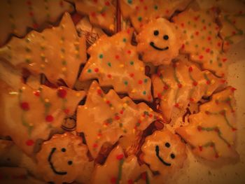 High angle view of dessert