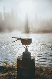 Close-up of trophy on table