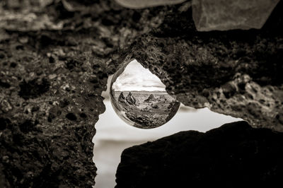 Close-up of rock formation in cave