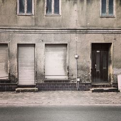 Closed door of building