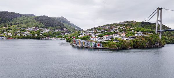 Bridge over river against sky