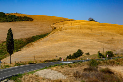 Scenic view of landscape against clear sky