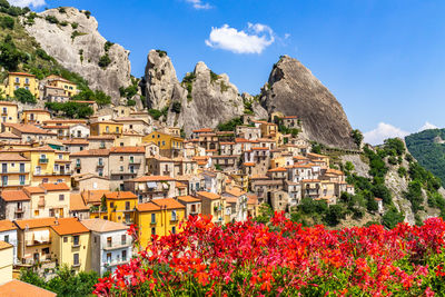 The picturesque village of castelmezzano,  province of potenza, basilicata, italy