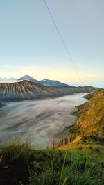 Scenic view of mountains against clear sky