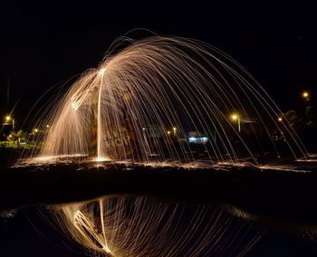 Illuminated city at night