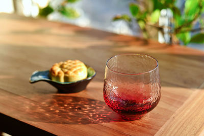 Close-up of food on table