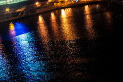 Reflection of illuminated lights in water