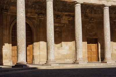 View of historical building with columns 