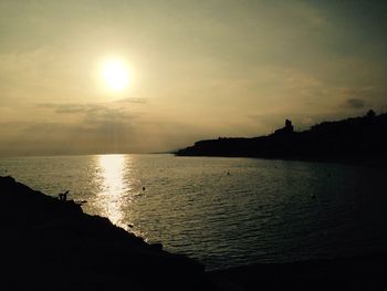 Scenic view of sea at sunset