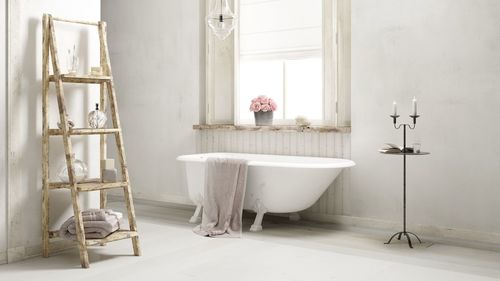 Table in bathroom